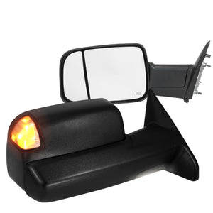 Coolstuffguru Compatible with Dodge Ram 1500 Power Heated Fold-In Side Towing Mirrors+LED Puddle Signal Lamp