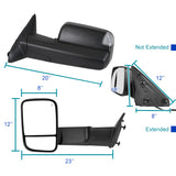 Coolstuffguru Compatible with Dodge Ram 1500 2500 3500 Black Power Heated Side Mirrors+LED Signal Puddle Light