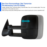 Coolstuffguru Power Heated Extending Towing Mirrors Compatible with 2003-2007 Chevrolet Silverado GMC Sierra Pickup