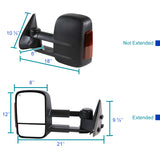 Coolstuffguru Compatible with GMC Sierra Chevy Silverado Tow Camper Power Heated Mirrors+ Smoked Amber Led Signal light