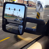 Coolstuffguru Compatible with Chevy Silverado GMC Sierra POWER FOLDING+HEAT Extended Tow Mirrors w/LED Signal