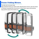 Coolstuffguru Compatible with Chevy Silverado GMC Sierra POWER FOLDING+HEAT Extended Tow Mirrors w/LED Signal