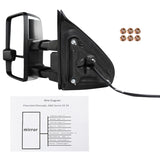 Coolstuffguru Compatible with Chevy Silverado GMC Sierra POWER FOLDING+HEAT Extended Tow Mirrors w/Smoke Lens LED Signal