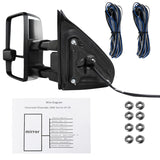 Coolstuffguru Compatible with Chevy Silverado GMC Sierra Pickup POWER+HEAT Extend Tow Mirrors w/ LED Signal+Clearance