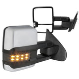 Coolstuffguru Compatible with Chevy Silverado GMC Sierra POWER+HEATED Extend Towing Mirrors w/Smoke LED Signal