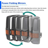 Coolstuffguru Compatible with Chevy Silverado GMC Sierra POWER FOLDING+HEAT Extended Tow Side Mirrors w/ LED Turn Signal