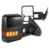 Coolstuffguru Compatible with Chevy Silverado GMC Sierra POWER FOLDING+HEAT Extended Tow Side Mirrors w/ LED Turn Signal