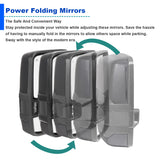 Coolstuffguru Compatible with Chevy Silverado GMC Sierra POWER FOLDING+HEAT Extended Tow Mirrors w/LED Signal