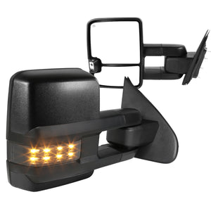 Coolstuffguru Compatible with Chevy Silverado GMC Sierra Power Heat Extend Towing Mirrors w/Smoke LED Signal