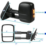 Coolstuffguru Compatible with Chevy Silverado GMC Sierra 1500 Black Power Heated Side Mirror+LED Signal