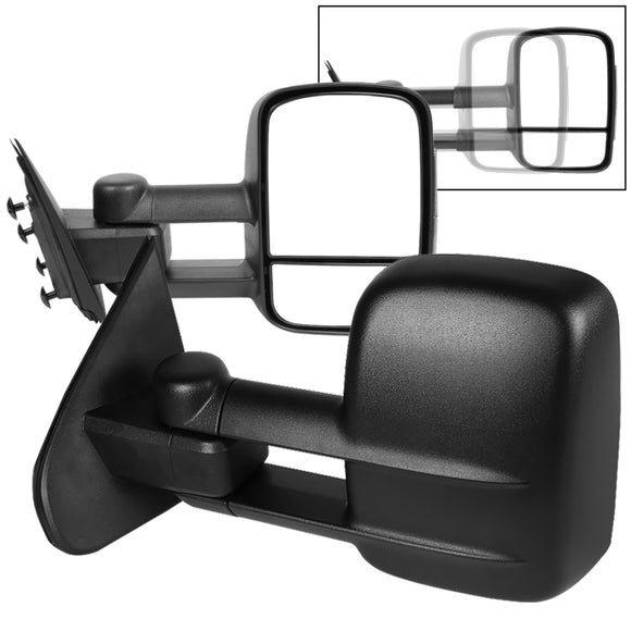 Coolstuffguru Compatible with Chevy Silverado GMC Sierra 1500 Telescoping Tow Side Mirrors Power Heat