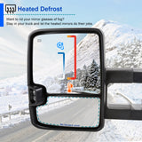 Coolstuffguru Compatible with Chevy Silverado GMC Sierra Facelift Power Heat Extend Tow Mirrors w/ Smoke Lens LED Signal
