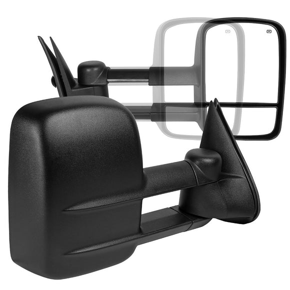 Coolstuffguru Compatible with Chevy Silverado GMC Sierra 1500 2500 3500 Pickup Power Heat Extending Towing Mirrors