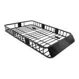 Coolstuffguru 64" Extendable Roof Rack Black Steel Luggage Cargo Carrier Top Basket SUV Truck