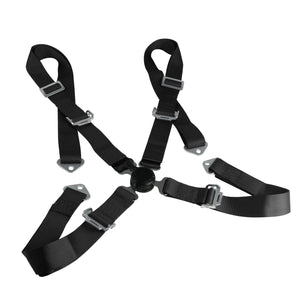 Coolstuffguru Black Seat Belt Harness, 2" Inches Wide, 4 Point Camlock Cam Lock