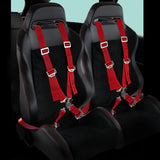 Coolstuffguru Pair of Red Seat Belt Harnesses, 2" Inches Wide, 4 Point Camlock Cam Lock