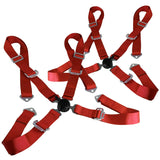 Coolstuffguru Pair of Red Seat Belt Harnesses, 2" Inches Wide, 4 Point Camlock Cam Lock