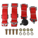 Coolstuffguru Pair of Red Seat Belt Harnesses, 2" Inches Wide, 4 Point Camlock Cam Lock