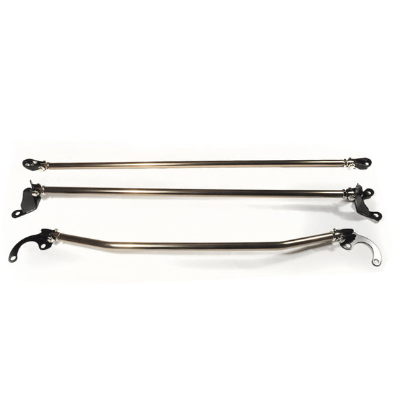 Coolstuffguru Compatible with 92-00 CIVIC FRONT+REAR+C PILLAR TOWER TIE STRUT BAR SET