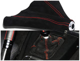 Coolstuffguru Jdm Suede Manual Shift Boot Black W/Red Stitching