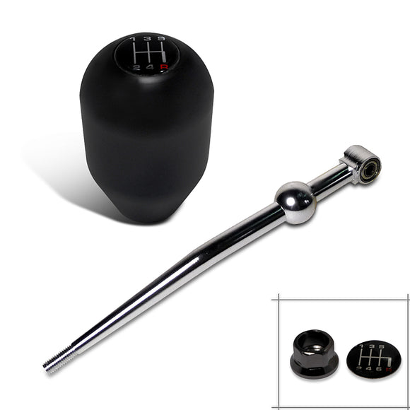 Coolstuffguru Compatible with Civic CRX Del Sol Chrome Short Shifter+Black 5/6 Speed Shift Knob