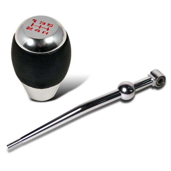 Coolstuffguru Compatible with Honda Civic CRX Aluminum Short Shifer+5-Speed Manual Black Shift Knob