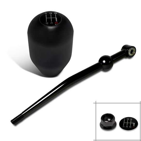 Coolstuffguru Compatible with Civic CRX Gunmetal Style Short Shifter+Black 5/6-Speed Shift Knob
