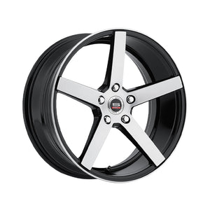 1 X Spec-1 SP-36 Gloss Black & Brushed 20X8.5 5x114.3 73.1 Hub 38 Offset Black Wheel Rim