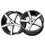 1 X Spec-1 SP-36 Gloss Black & Brushed 20X8.5 5x114.3 73.1 Hub 38 Offset Black Wheel Rim
