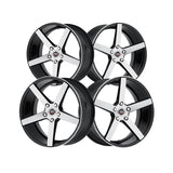 1 X Spec-1 SP-36 Gloss Black & Brushed 20X8.5 5x114.3 73.1 Hub 38 Offset Black Wheel Rim