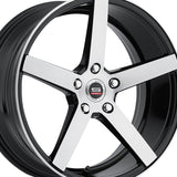1 X Spec-1 SP-36 Gloss Black & Brushed 20X8.5 5x114.3 73.1 Hub 38 Offset Black Wheel Rim