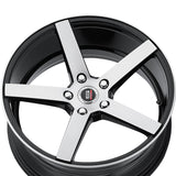 1 X Spec-1 SP-36 Gloss Black & Brushed 20X8.5 5x114.3 73.1 Hub 38 Offset Black Wheel Rim