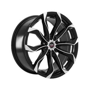 1 X Spec-1 SP-44 Gloss Black & Machined 17X7.5 4x100/4x114.3 73.1 Hub 35 Offset Black Wheel Rim