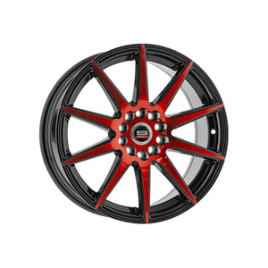 1 X Spec-1 SP-51 Gloss Black & Red Machined 18X8 4x100/4x114.3 73.1 Hub 38 Offset Black, Red Wheel Rim