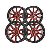 1 X Spec-1 SP-51 Gloss Black & Red Machined 18X8 4x100/4x114.3 73.1 Hub 38 Offset Black, Red Wheel Rim