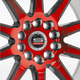 1 X Spec-1 SP-51 Gloss Black & Red Machined 18X8 4x100/4x114.3 73.1 Hub 38 Offset Black, Red Wheel Rim
