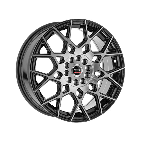1 X Spec-1 SP-52 Gloss Black & Machined 17X7.5 4x100/4x114.3 73.1 Hub 42 Offset Black Wheel Rim