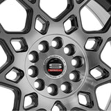 1 X Spec-1 SP-52 Gloss Black & Machined 18X8 4x100/4x114.3 73.1 Hub 38 Offset Black Wheel Rim