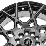 1 X Spec-1 SP-52 Gloss Black & Machined 18X8 4x100/4x114.3 73.1 Hub 38 Offset Black Wheel Rim