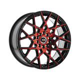 1 X Spec-1 SP-52 Gloss Black & Red Machined 17X7.5 5x108/5x114.3 73.1 Hub 42 Offset Black, Red Wheel Rim