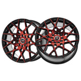 1 X Spec-1 SP-52 Gloss Black & Red Machined 20X8.5 5x100/5x114.3 73.1 Hub 38 Offset Black, Red Wheel Rim