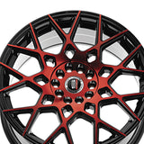 1 X Spec-1 SP-52 Gloss Black & Red Machined 20X8.5 5x100/5x114.3 73.1 Hub 38 Offset Black, Red Wheel Rim