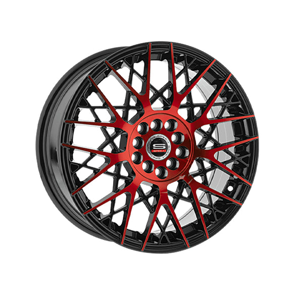 1 X Spec-1 SP-53 Gloss Black & Red Machined 20X8.5 5x112/5x114.3 73.1 Hub 38 Offset Black, Red Wheel Rim