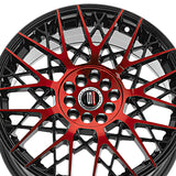 1 X Spec-1 SP-53 Gloss Black & Red Machined 20X8.5 5x100/5x114.3 73.1 Hub 38 Offset Black, Red Wheel Rim