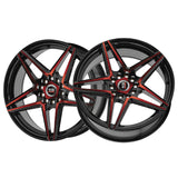 1 X Spec-1 SP-54 Gloss Black & Red Machined 18X8 4x100/4x114.3 73.1 Hub 38 Offset Black, Red Wheel Rim