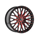 1 X Spec-1 SP-55 Gloss Black & Red Machined 18X8 4x100/4x114.3 73.1 Hub 38 Offset Black, Red Wheel Rim