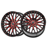 1 X Spec-1 SP-55 Gloss Black & Red Machined 20X8.5 5x112/5x114.3 73.1 Hub 38 Offset Black, Red Wheel Rim