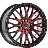 1 X Spec-1 SP-55 Gloss Black & Red Machined 20X8.5 5x112/5x114.3 73.1 Hub 38 Offset Black, Red Wheel Rim