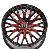 1 X Spec-1 SP-55 Gloss Black & Red Machined 20X8.5 5x114.3/5x120 73.1 Hub 38 Offset Black, Red Wheel Rim