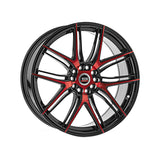 1 X Spec-1 SP-56 Gloss Black & Red Machined 18X8 4x100/4x114.3 73.1 Hub 38 Offset Black, Red Wheel Rim